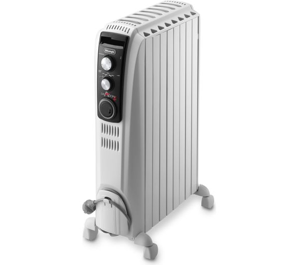 DELONGHI Dragon 4 TRD40802T Portable Oil-Filled Radiator - White & Grey