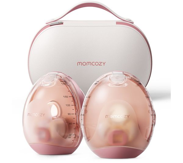 An image of MOMCOZY Air 1 Ultra-slim Double Electric Breast Pump - White & Pink
