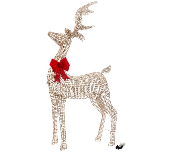 An image of SMART GARDEN Glitter Twist Light Up Christmas Reindeer - 95 cm, Gold