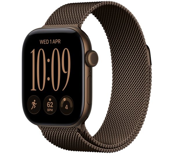 An image of APPLE Watch Series 12 - 42 mm Dark Bronze Aluminum Case with Dark Bronze Milanese Loop