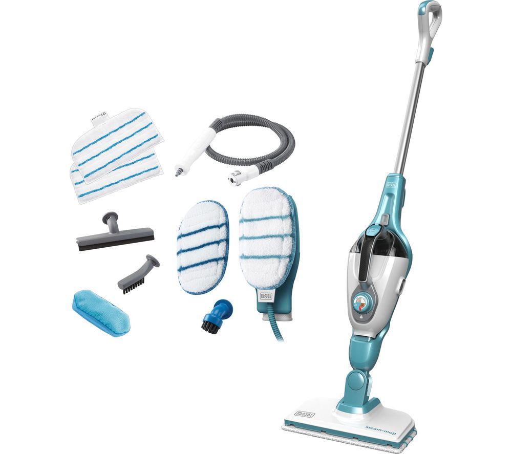 Black & Decker BLACK & DECKER FSMH1351SM-GB 9 in 1 Steam Mop – White & Aqua, Black