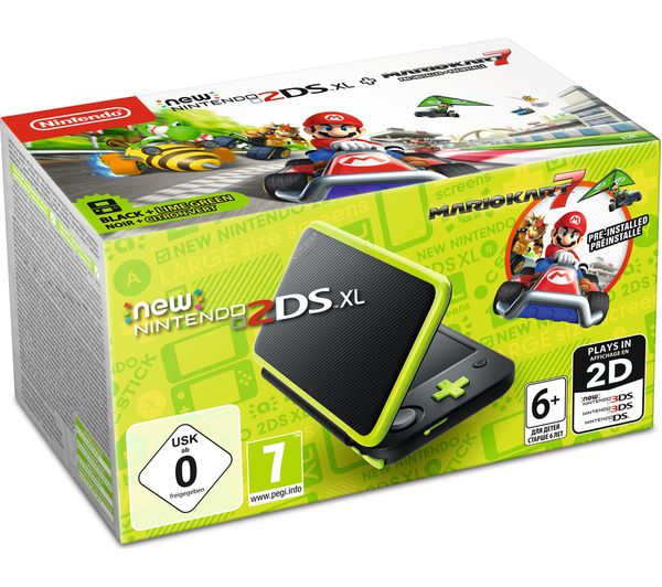 NINTENDO 2DS XL & Mario Kart 7 - Black & Green, Black