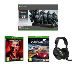 MICROSOFT Xbox One X with Gears 5, Tekken 7, Project Cars 2 & Stealth 600 Headset Bundle