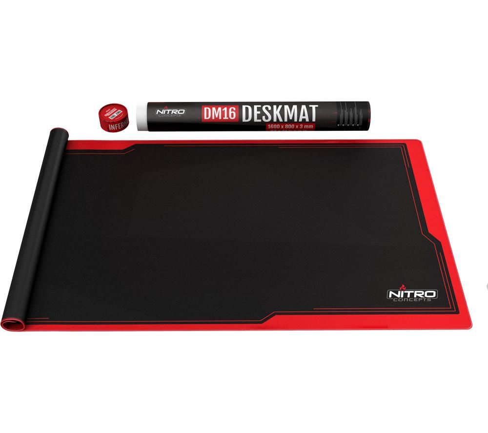 NITRO CONCEPTS DM16 Deskmat Gaming Surface, 1600 x 800 mm - Red
