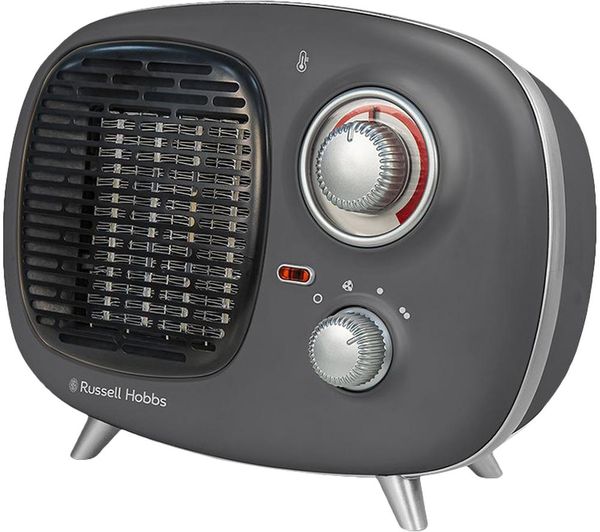 Russell Hobbs Retro Rhretptc2001g Portable Hot Cool Fan Heater Grey