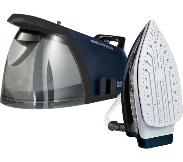 23984044001 RUSSELL HOBBS Quiet SuperSteamPro 24470 Steam Generator Iron Black & Blue