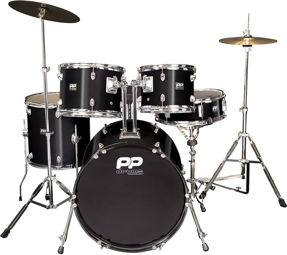 Buy PP DRUMS PP220BLK 5 Piece Fusion Drum Kit Black Free Delivery