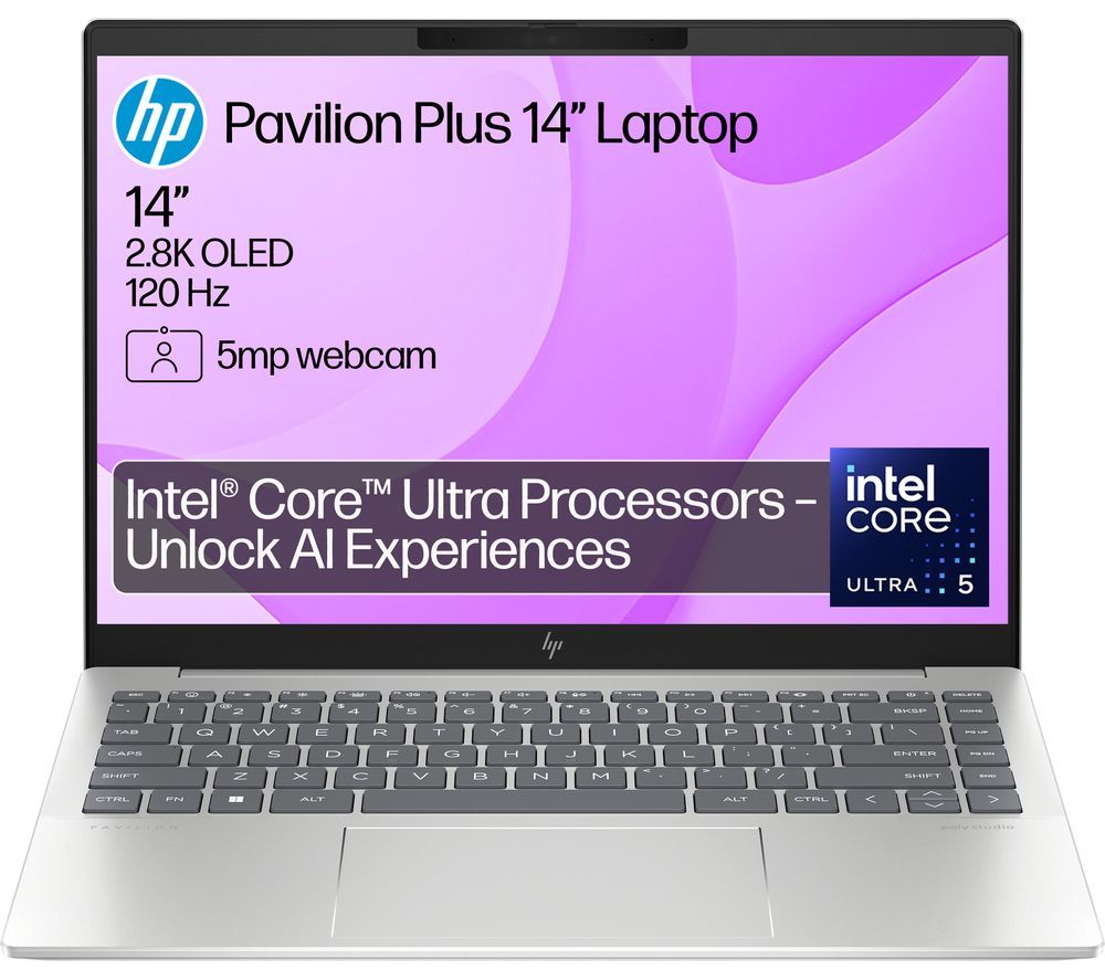 Pavilion Plus 14-ew1501sa 14" Laptop - Intel® Core™ Ultra 5, 512 GB SSD, Silver