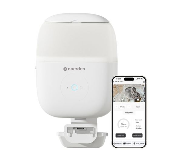 Noerden Hoppy Smart Small Animal Feeder With Camera White