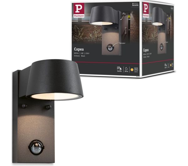 An image of PAULMANN Capea Outdoor LED Wall Light with Motion Sensor - Anthracite