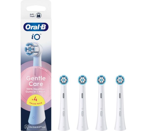 An image of ORAL-B iO Gentle Care Replacement Toothbrush Head - Pack of 4, White
