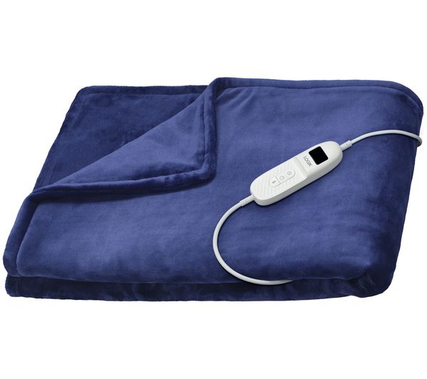 An image of LOGIK L16HTB26 Heated Throw - Dark Blue
