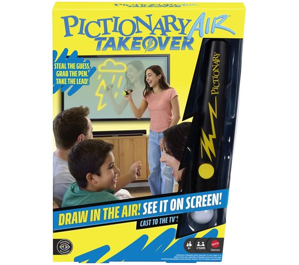 An image of MATTEL Pictionary Air Takeover Family Drawing Game