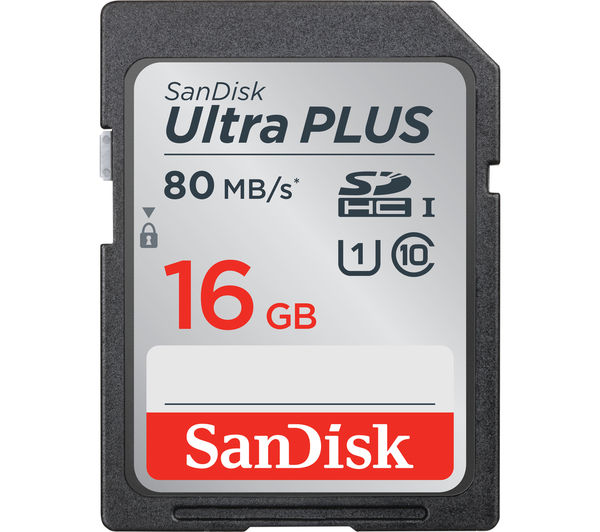 SANDISK Ultra Plus Class 10 SD Memory Card - 16 GB