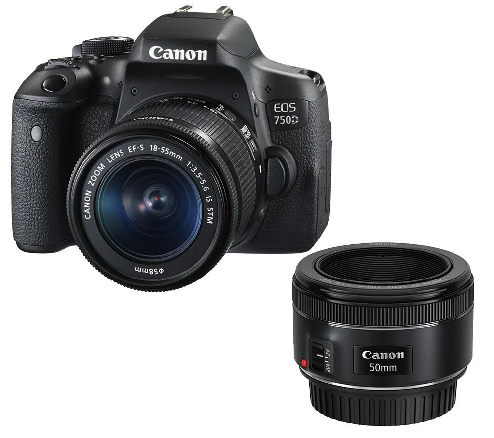 Buy CANON EOS 750D DSLR Camera with EF-S 18-55 mm f/3.5-5.6 IS STM & 50 ...