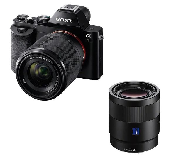 SONY a7 Mirrorless Camera with Zoom Lens & Sonnar Standard Prime Lens Bundle