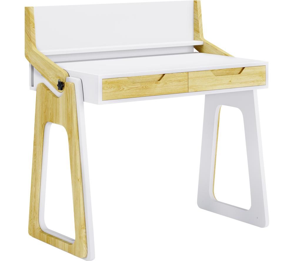 Palmer AW3622 Sit Stand Desk - White & Oak