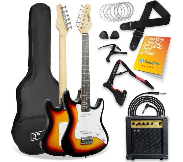 3rd Avenue 3 4 Size Electric Guitar Bundle Sunburst