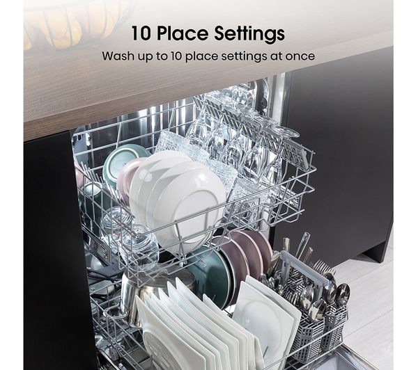 HISENSE HS523E15BUK Slimline Dishwasher - Black - HS523E15BUK - Currys ...