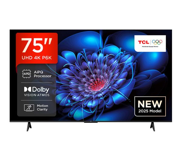 Tcl 75p6k Uk 75 Smart 4k Ultra Hd Hdr Led Tv