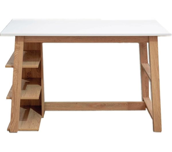 An image of TTAP Monza Home Office Desk - Brown & White