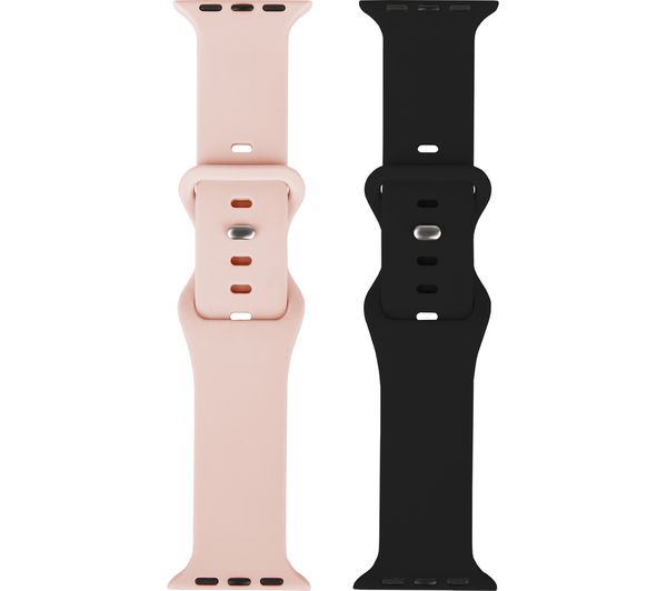SANDSTROM Apple Watch 38-42 mm (Series 10/11) Silicone Strap - Set of 2, Pink & Black