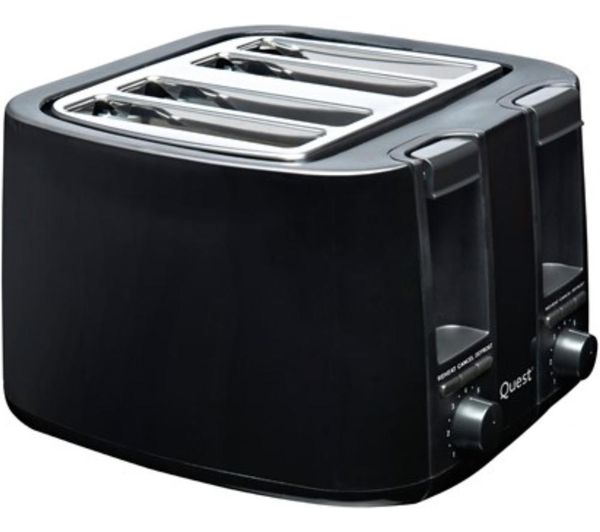 QUEST 34609 4-Slice Toaster - Black