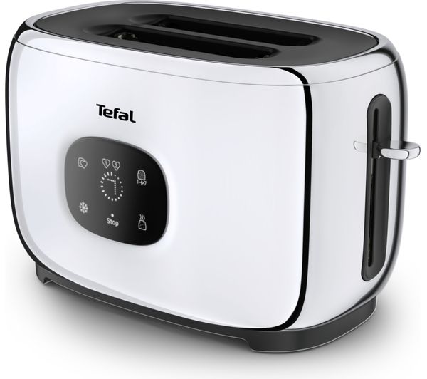 An image of TEFAL Majestuo TT883D42 2-Slice Toaster - Glossy Stainless Steel