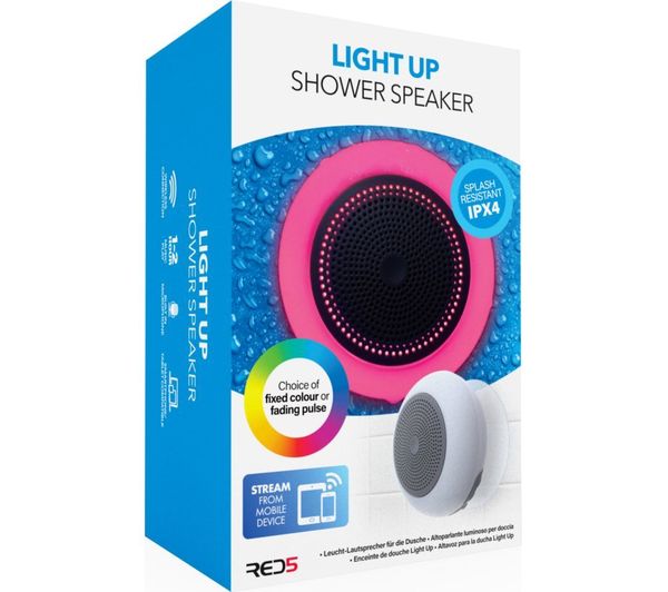 RED5 Portable Bluetooth Light Up Shower Speaker - White - 125979 ...