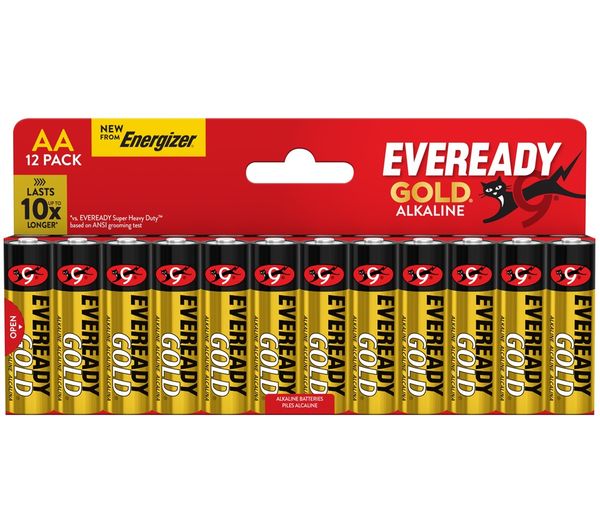 An image of EVEREADY Gold AA Alkaline Batteries - Pack of 12