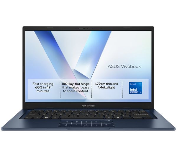 An image of ASUS Vivobook 14 X1404MA 14" Laptop - Intel® Core™ 5, 512 GB SSD, Blue
