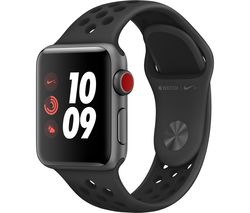 APPLE Watch Nike+ Series 3 Cellular - Black, 38 mm