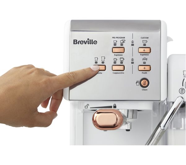 BREVILLE One-Touch VCF108 Coffee Machine - White & Rose