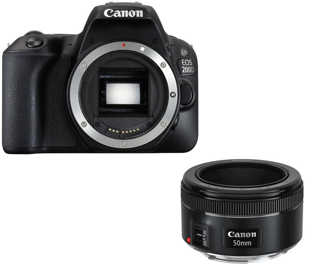 CANON EOS 200D DSLR Camera & EF 50 mm f/1.8 STM Standard Prime Lens Bundle specs