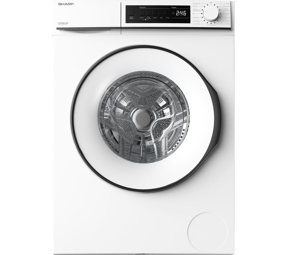 SHARP ES-NFB8141WD-EN 8 kg 1400 Spin Washing Machine - White, White