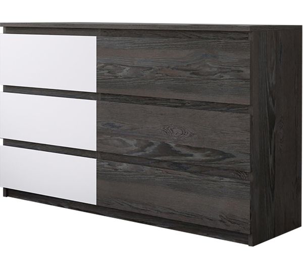 Teknik Hudson 5425709 Chest Of Drawers Charcoal Ash Pearl Oak