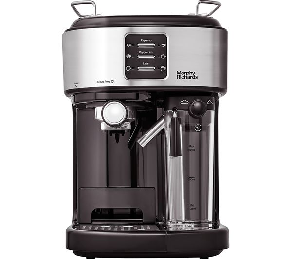 Morphy Richards 172023 Traditional Pump Espresso Coffee Machine Black Silver