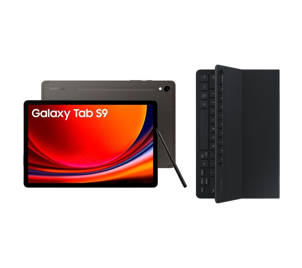 Galaxy Tab S9 11" 5G Tablet (256 GB, Graphite) & Galaxy Tab S9 Slim Book Cover Keyboard Case Bundle