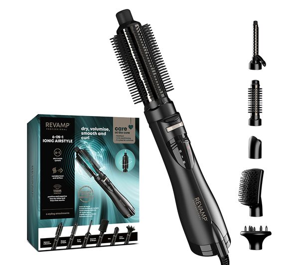Revamp 6 In 1 Airstyle Dr 1250 Hot Air Styler Black