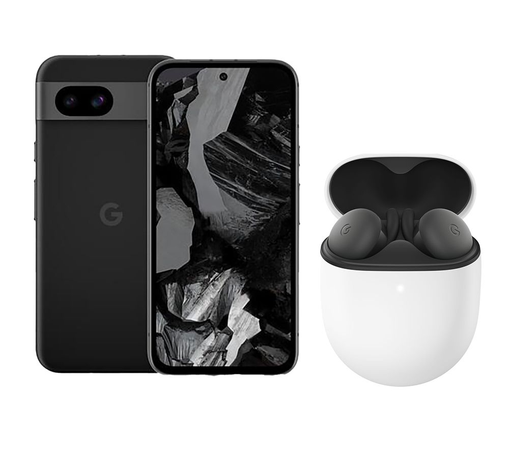 Pixel 8a (256 GB, Obsidian) & Pixel Buds A-Series Wireless Bluetooth Earphones (Charcoal) Bundle