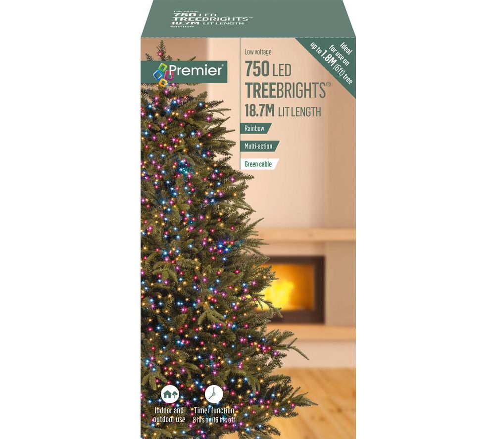 TreeBrights 750 Rainbow LED String Lights with Timer - 18.7 m