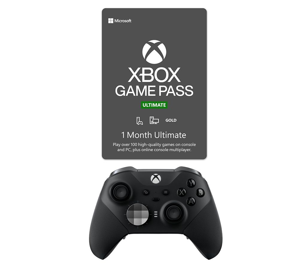 Elite Series 2 Wireless Controller (Black) & Xbox Game Pass Ultimate (1 month membership) Bundle