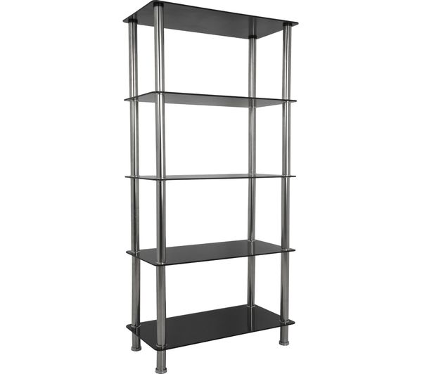 Avf S25 5 Tier Tall Shelving Unit Black Chrome