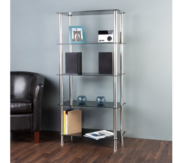 AVF S25 5-Tier Tall Shelving Unit - Black & Chrome - S25 - Currys Business