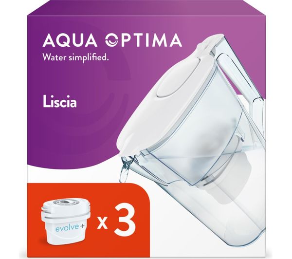 Aqua Optima Aurora Liscia Water Filter Jug And Evolve Filter Bundle