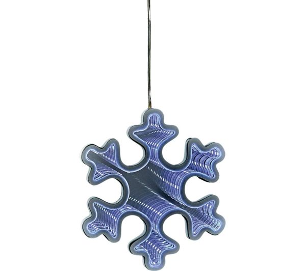 PREMIER Snowflake Hanging Infinity Mirror LED Light - 15 cm - - Currys ...