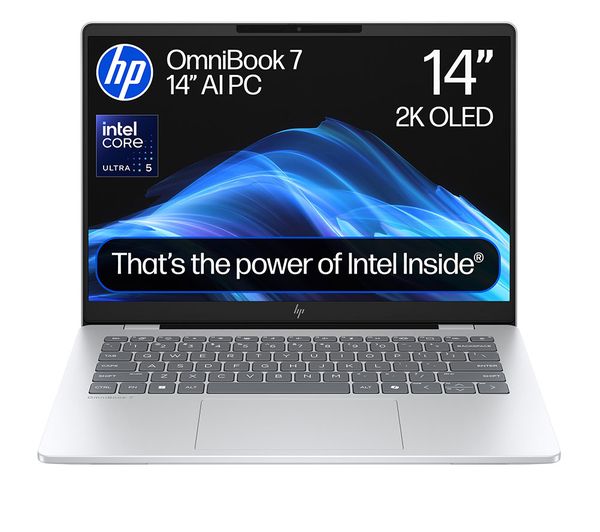 An image of HP OmniBook 7 AI 14" Refurbished Laptop - Intel® Core™ Ultra 5, 512 GB SSD, Silver (Excellent Condition)