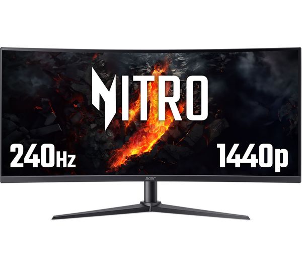 An image of ACER Nitro XZ34CURW0 Ultra Wide Quad HD 34" Curved VA LCD Gaming Monitor - Black