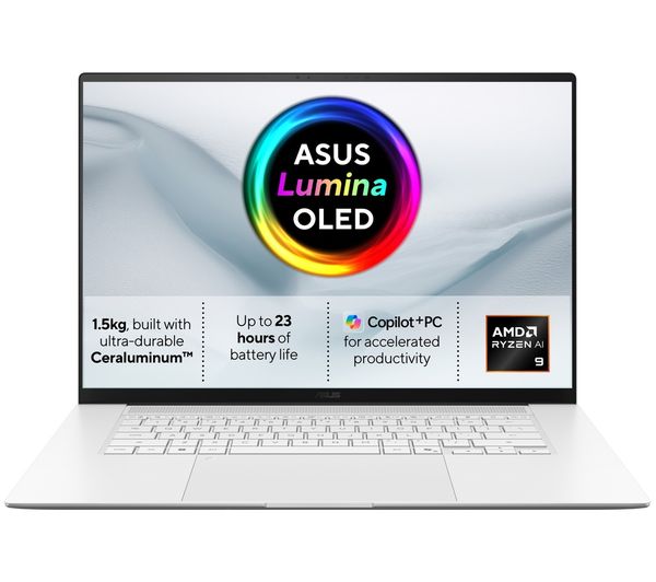 An image of ASUS Vivobook S16 OLED 16" Laptop, Copilot+ PC - Snapdragon X2 Elite, 512 GB SSD, Mist Blue