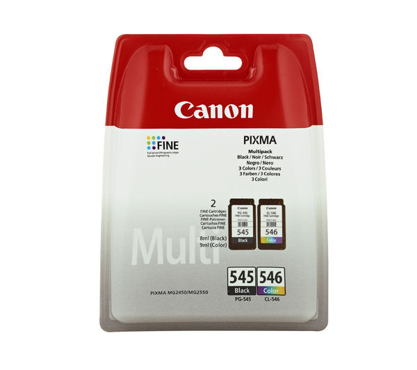 CANON PG-545/CL-546 Tri-colour & Black Ink Cartridges - Twin Pack, Black